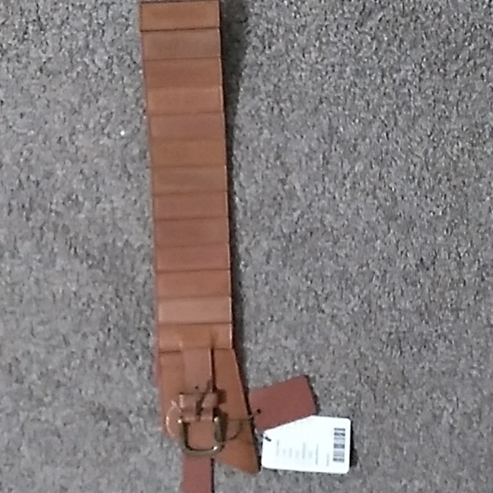 Anthropologie wide brown belt L